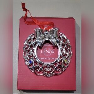 Lenox SPARKLE & SCROLL Christmas Ornament Wreath Multi Crystal Silverplate